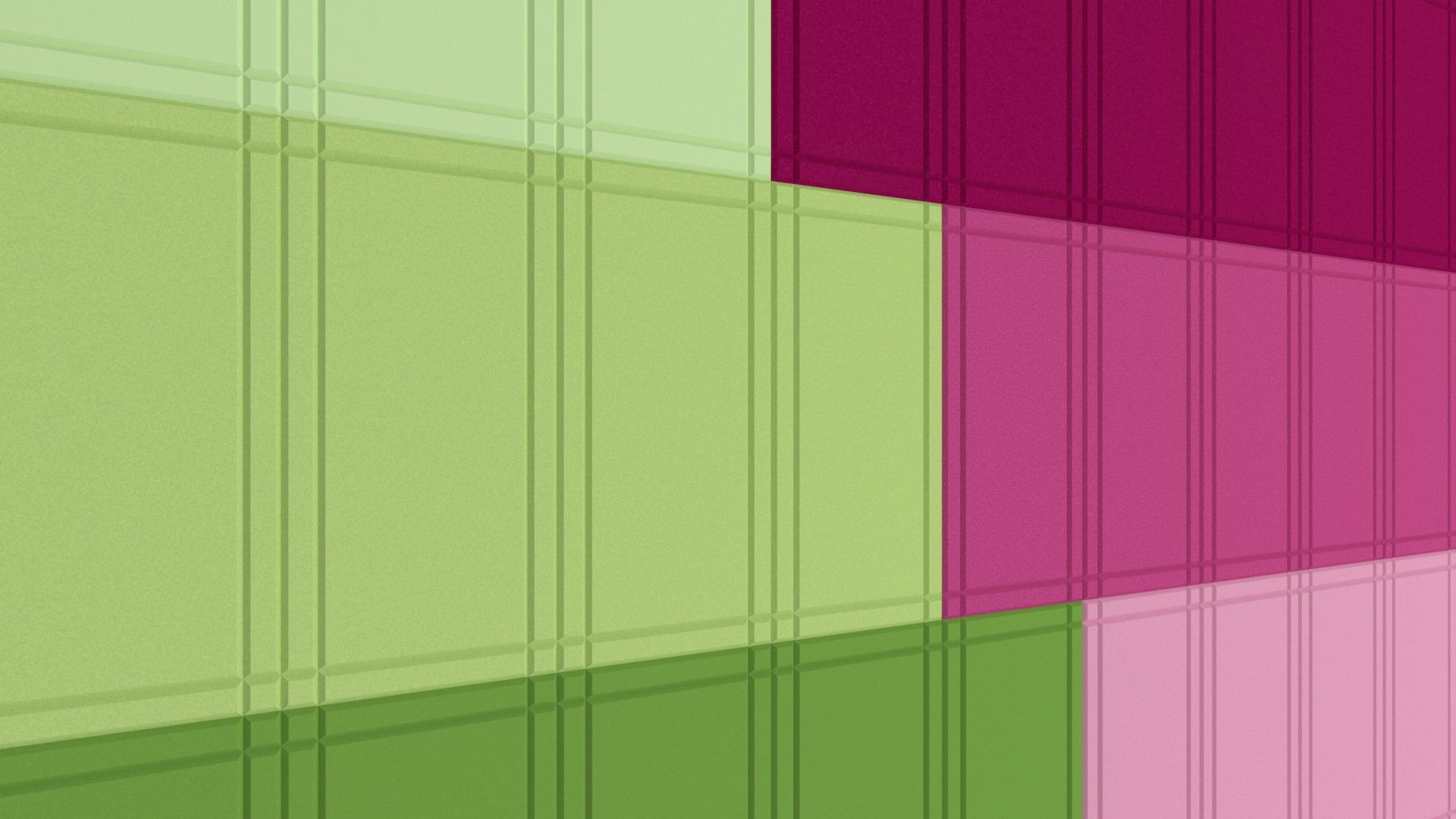 Panele akustyczne Fluffo Line Deco w odcieniach zieleni, różu i fioletu z wytłoczonym wzorem kratki
